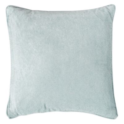 Turquoise piped chenille cushion