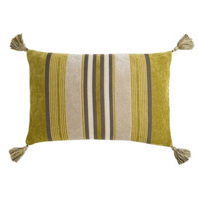 Green Stewart chenille stripe cushion