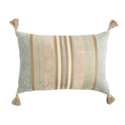 Blue Stewart chenille stripe cushion