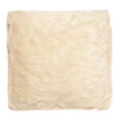 Cream faux fur cushion