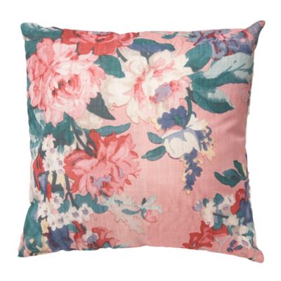 Pink vintage floral cushion