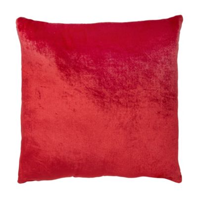 Red plain velvet cushion