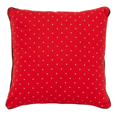 Red polka dot cushion