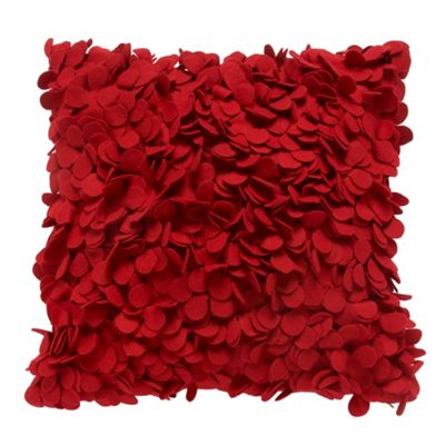 Red felt textured cushion