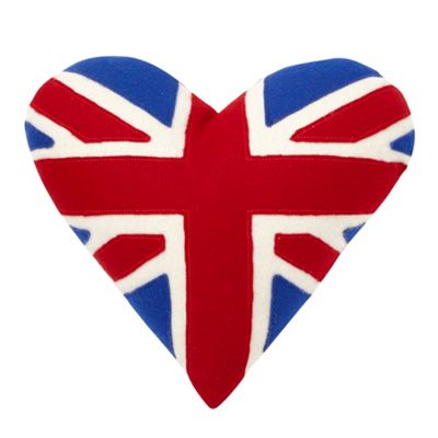 Red Union Jack heart cushion