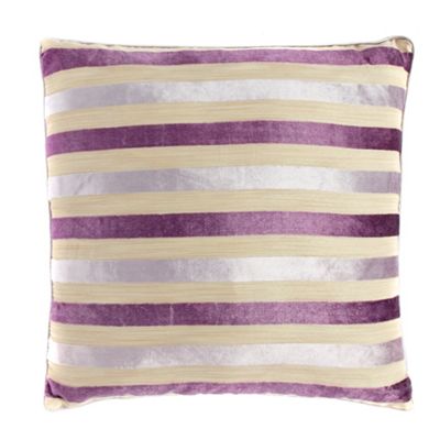 Debenhams Purple striped cushion- at Debenhams