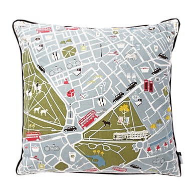 London Street  on Blue Printed London Street Map Cushion   Cushions   Bedding   Home