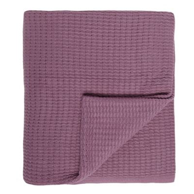 Mauve ribbed throw