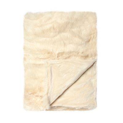 Cream faux arctic fox throw