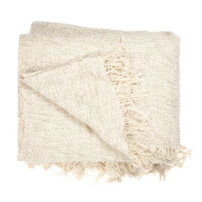 Cream soft woven throw