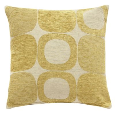 Green chenille circle print cushion