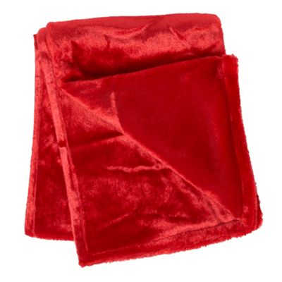 Red faux fur throw