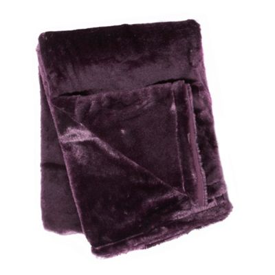 Purple faux fur throw