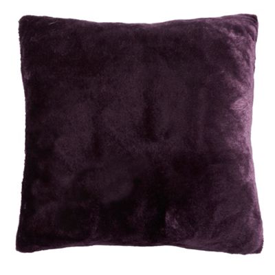 Purple faux fur cushion