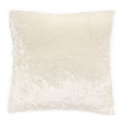 Ivory faux fur cushion