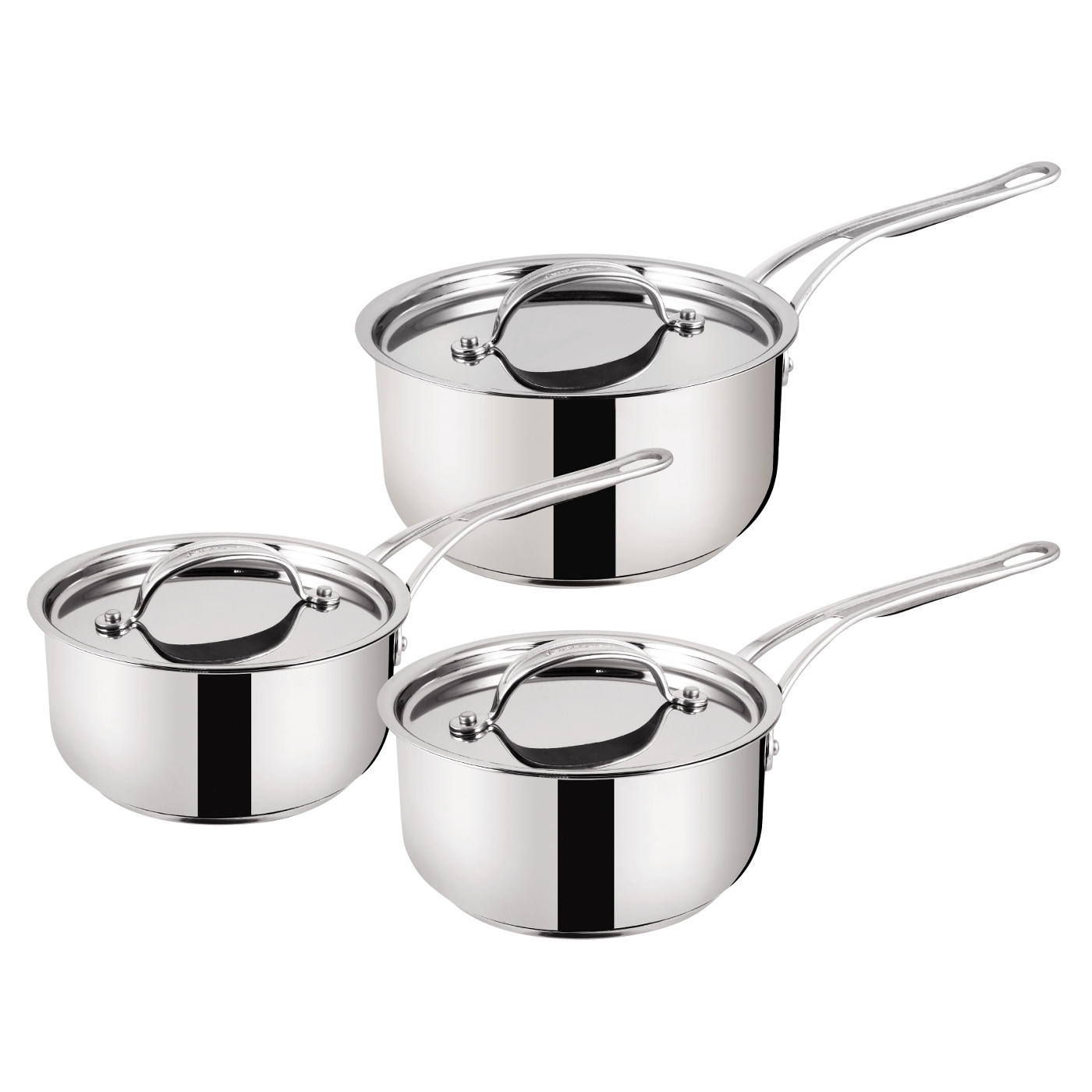 Jamie Oliver By Tefal Stainless Steel professional series 3 piece saucepan set 16/18/20cm