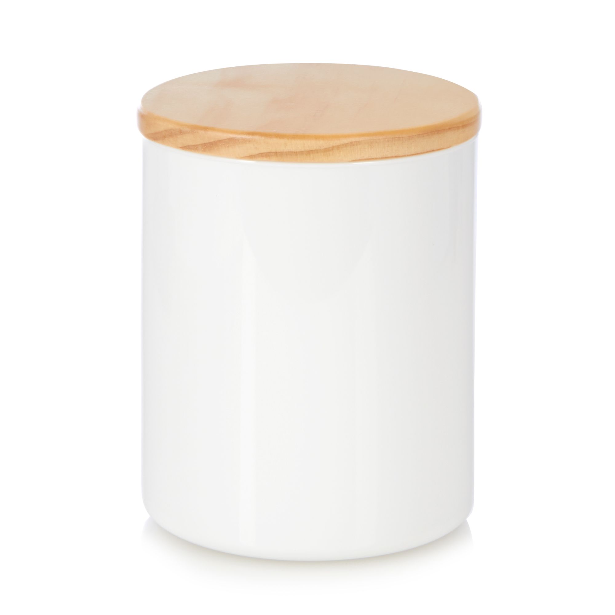 Modern White Storage Jars With Wooden Lids for Living room