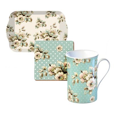 Light green Cottage Flower tea set