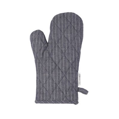 Blue textile oven mitt