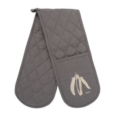 Grey Pea quilted double oven gloves