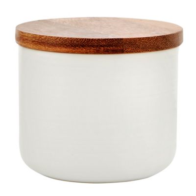 Cream ceramic small storage jar                                                                                                 