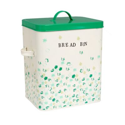 Green patterned bread bin