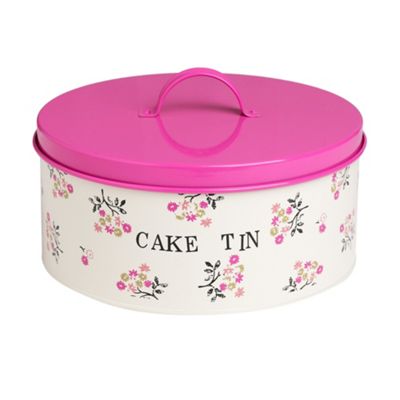 Pink patterned cake tin