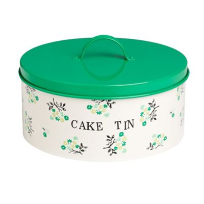 Green patterned cake tin