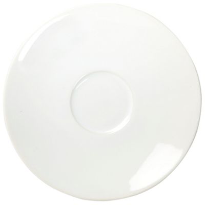 White stoneware tea saucer                                                                                                      