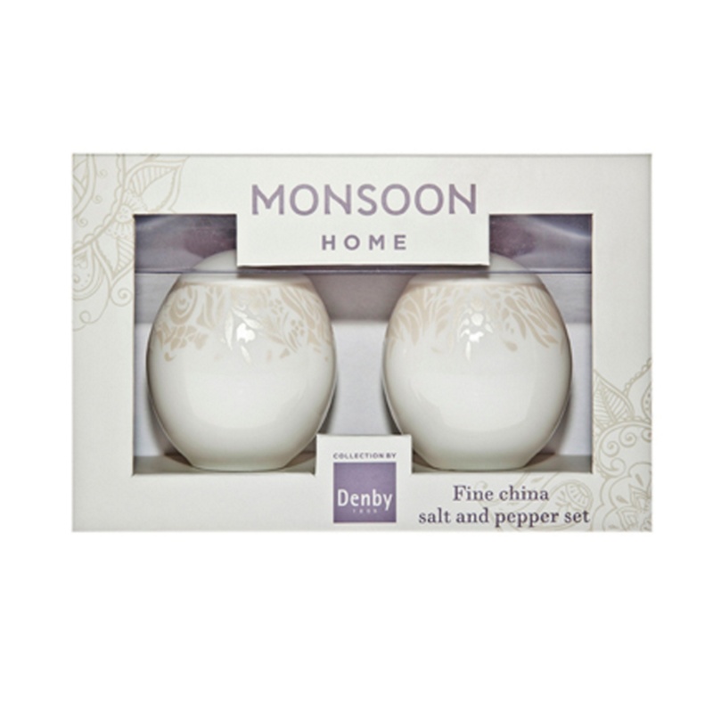 Denby - Pack Of 2 White 'Monsoon Lucille Gold' Salt And Pepper Pots Review