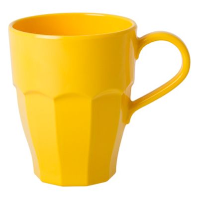 Melamine yellow curved mug                                                                                                      