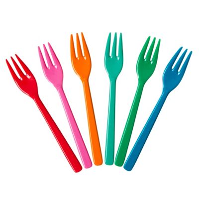 Set of six melamine cake forks                                                                                                  
