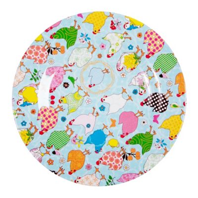 Melamine blue hen patterned side plate                                                                                          
