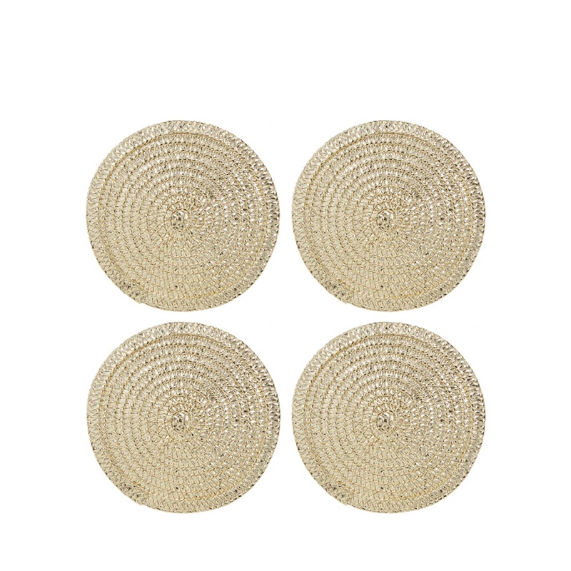 Home Collection - Set Of Four Gold Metallic Woven Coasters Review