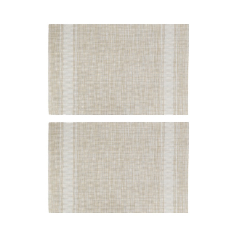 Home Collection - Set Of Two Natural Striped Print Placemats Review