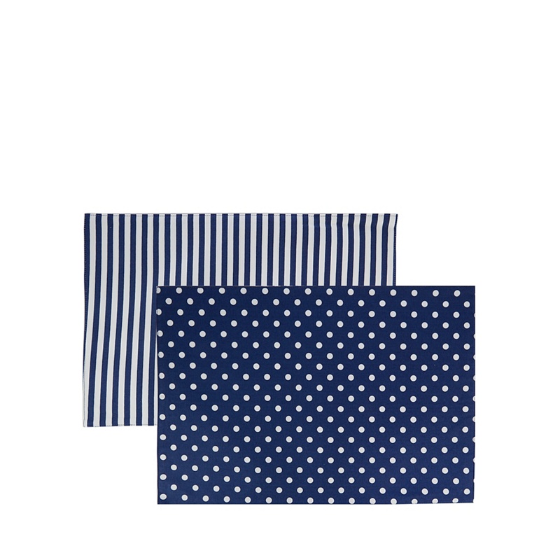 Home Collection - Set Of Two Reversible Navy Spotted Placemats Review