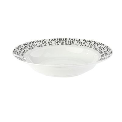White Text large pasta dish