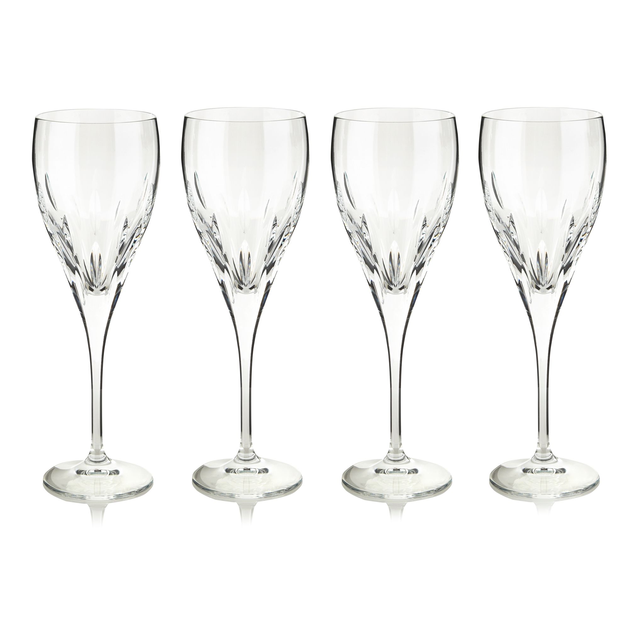 Debenhams Set Of Four 24 Lead Crystal Amelia Small Wine Glasses Ebay