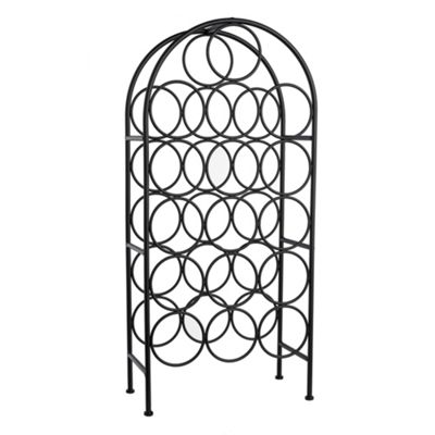 Debenhams Black iron 16 bottle wine rack