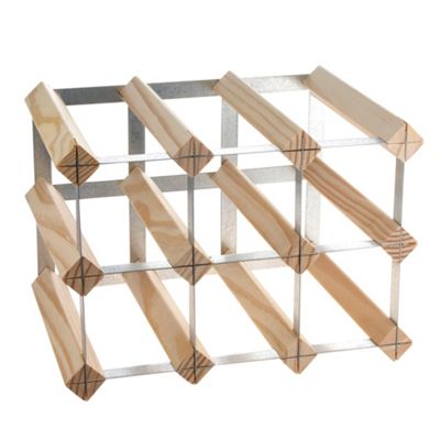 Natural 9 bottle flatpack wine rack