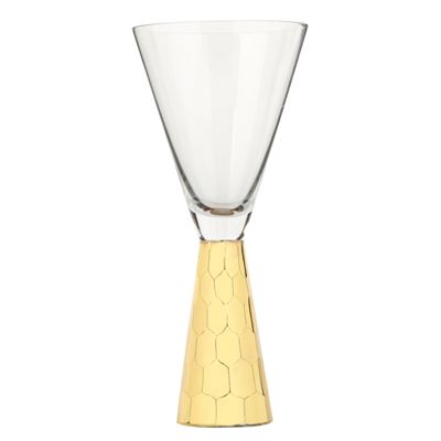 Gold stem wine glass