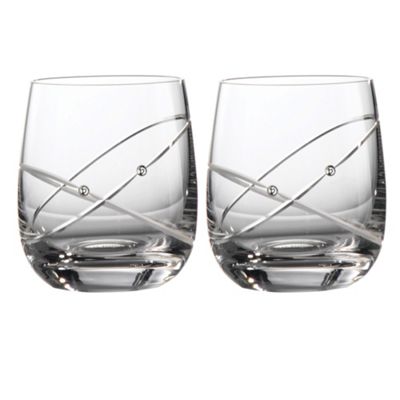 Royal Doulton set of two crystaline ring tumblers                                                                               