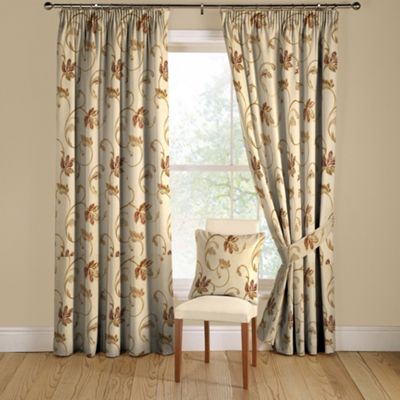 Chintz Hemsley lined curtains pencil heading