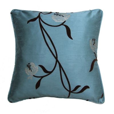 Teal Orient filled cushion cover