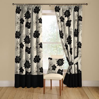 Montgomery Black/White Zenith lined curtains