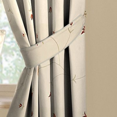 Montgomery Zandia Spice lined curtains tiebacks