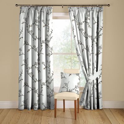 Montgomery Charcoal Aisha lined curtains pencil