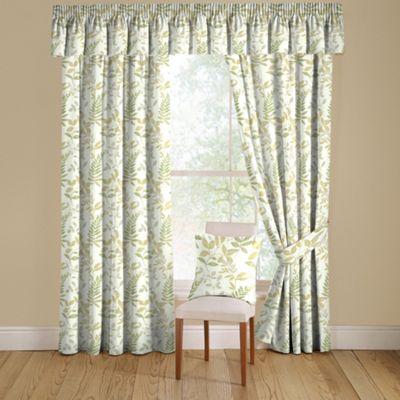 Lime Serena lined curtains with pencil heading