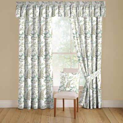 Montgomery Teal Serena lined curtains pencil