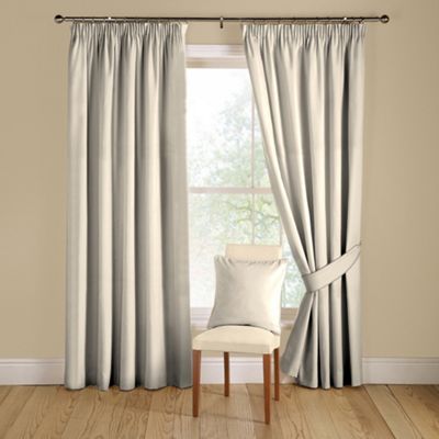 Natural Silk Shimmer lined curtains with pencil